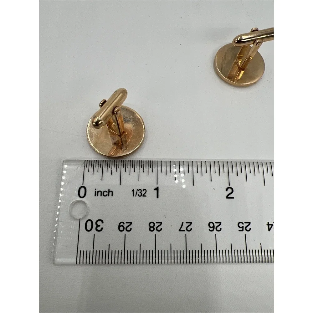 Old Vtg FreeMason Masonic Swank Gold Tone Pair Of Cufflinks God Ruler Compass